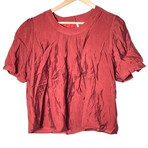 NWT Sweet Basil dark red blouse top shirt size XL B160